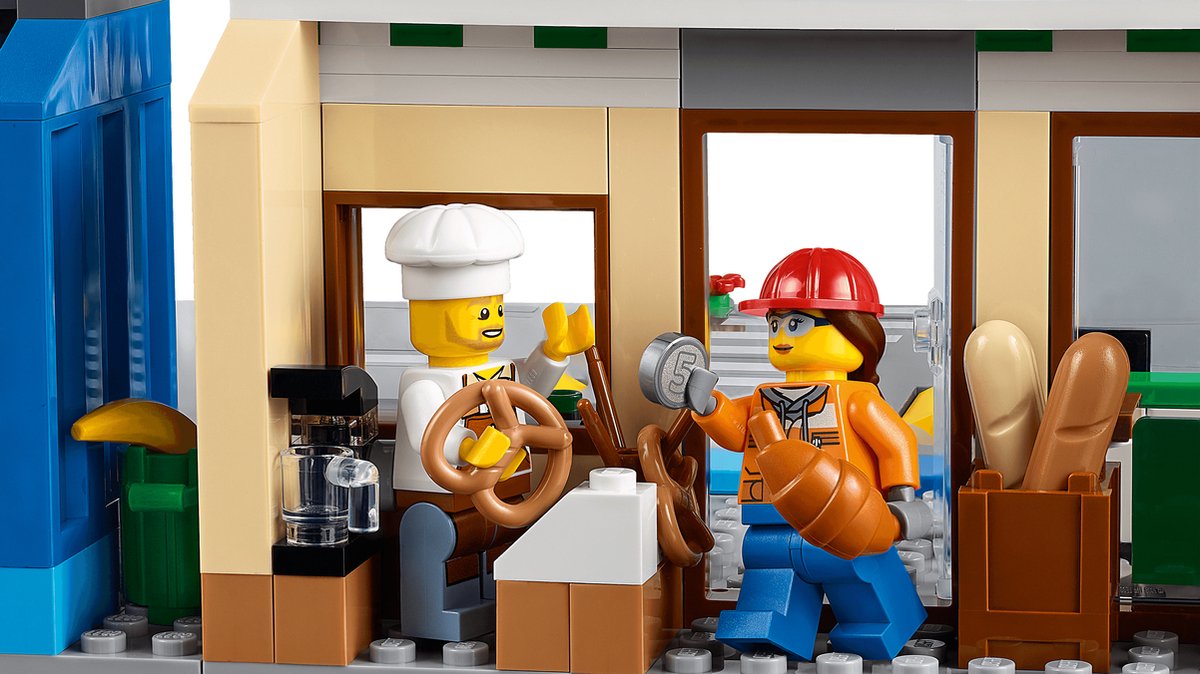 LEGO® City Winkelstraat 60306 bouwset; bevat LEGO wegplaten, een fietsenwinkel, bakkerij en park met fitnesstoestellen, plus een bakfiets, servicetruck, sportauto en 6 minifiguren (533 onderdelen) — cadeau in Spellen & Speelgoed - foto 2