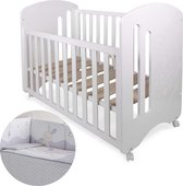 Interbaby Ledikant Lovely Junior 124 X 63 Cm Hout Wit/lila