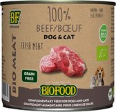 Biofood organic kat 100% rund blik - 200 gr - 12 stuks
