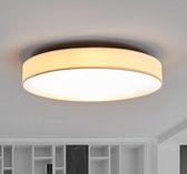 Lindby - plafondlamp - 1licht - stof, kunststof, metaal - H: 10.5 cm - wit - Inclusief lichtbron