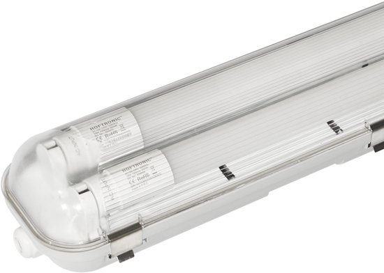 HOFTRONIC 6x LED TL Armatuur 120 cm - 6000K Daglicht wit - 2 × 18 Watt - IP65 Waterdicht