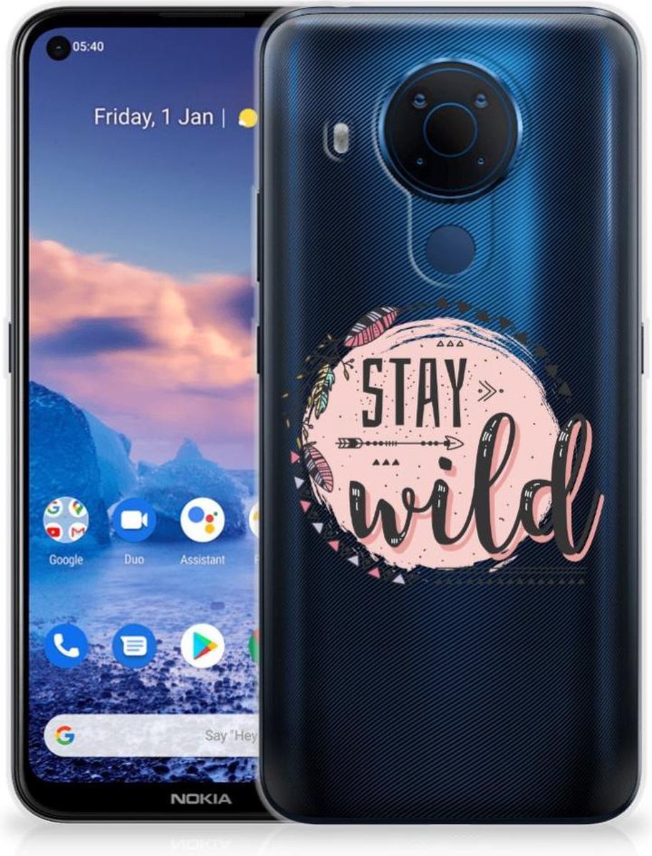 Nokia 5.4 Telefoonhoesje met Naam Boho Stay Wild