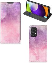 Leuk Telefoonhoesje Geschikt voor Samsung Galaxy A52 Bookcase Cover Pink Purple Paint