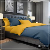 The One Dekbedovertrek Classic Uni Indigo/Gold-140x220cm   30cm