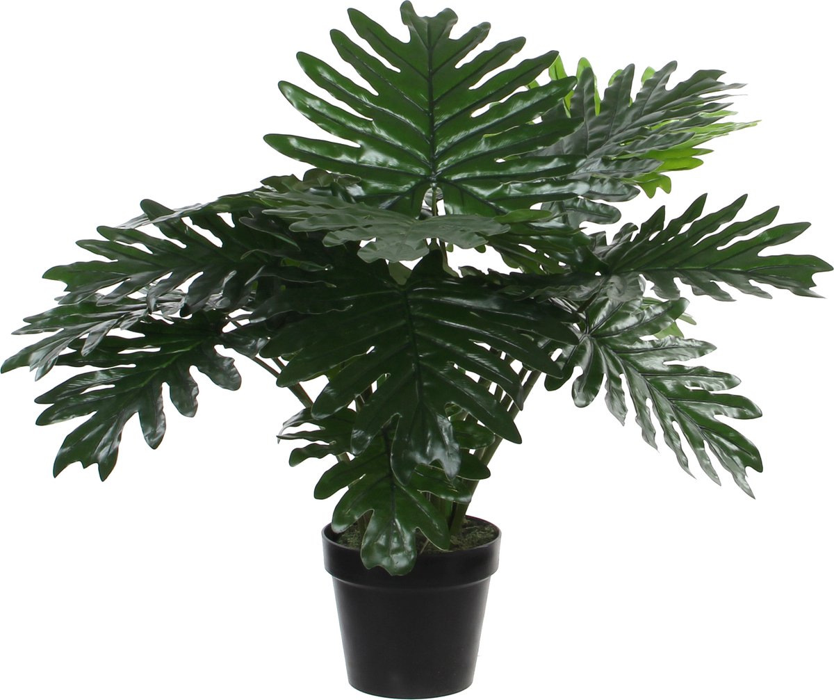 Mica Decorations Philondendron kunstplant - 60 cm - groen - onderhoudsarm - inclusief pot