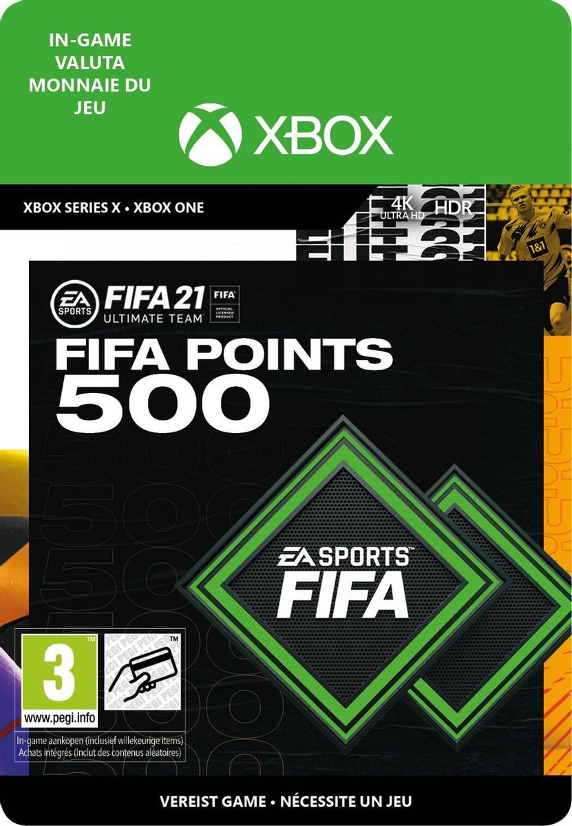 500 FUT Punten - FIFA 21 Ultimate Team - In-Game tegoed Xbox One/Series Download - NL