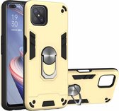 Voor OPPO A92s 2 in 1 Armor Series PC + TPU beschermhoes met ringhouder (goud)