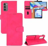 Voor LG Wing 5G Effen Kleur Huidgevoel Magnetische Gesp Horizontale Flip Kalfsstructuur PU Lederen Case met Houder & Kaartsleuven & Portemonnee (Rose Rood)