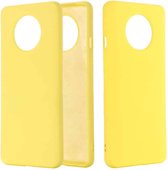 Voor OnePlus 7T effen kleur vloeibare siliconen schokbestendige volledige dekking beschermhoes (geel)