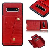 Leren beschermhoes voor Galaxy S10 Plus (rood)