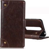 Voor Vodafone Smart V10 Koperen Gesp Nappa Textuur Horizontale Flip Leather Case met Houder & Kaartsleuven & Portemonnee (Koffie)