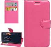 Voor Sony Xperia X Compact Texture Horizontale Flip Leren Case met Houder & Kaartsleuven & Portemonnee (Magenta)