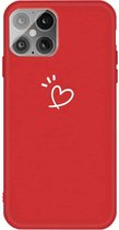 Three Dots Love-heart Pattern Frosted TPU beschermhoes voor iPhone 12 Mini (rood)