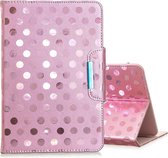 Voor 7 inch universele tablet effen kleur Wave Point horizontale flip lederen tas, met houder (roségoud)