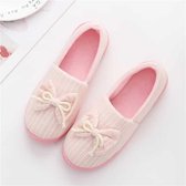 Herfst en winter antislip opsluitingsschoenen Zwangere vrouwen Postpartum Home katoenen pantoffels, maat: 39-40 (roze)