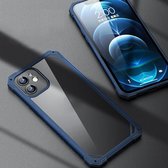 Voor iPhone 12 schokbestendig acryl + TPU beschermhoes (donkerblauw)