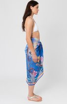 Pia Rossini - Adilah sarong/pareo - maat One size - Blauw, Bloemenprint - Dames