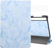 Voor Galaxy Tab S6 10.5 T860 Marble Texture Pattern Horizontale Flip Leather Case, met Three-fold Holder & Sleep / Wake-up Function (Blue)