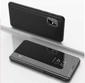 Voor Galaxy M51 Europese versie vergulde spiegel horizontale flip lederen tas met houder (zwart)
