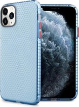 Voor iPhone 12 Pro Max honingraat schokbestendig TPU-hoesje (blauw)