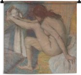Tapisserie Edgar Degas - Femme séchant son pied - Peinture d' Edgar Degas Tapisserie en coton 120x120 cm - Tapisserie avec photo