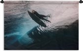Wandkleed Surfen - Surfer duikt Wandkleed katoen 120x80 cm - Wandtapijt met foto