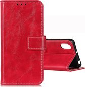 Voor LG K20 2019 Retro Crazy Horse Texture Horizontaal Flip Leren Case met Houder & Kaartsleuven & Portemonnee & Fotolijst (Rood)