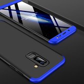 GKK Three Stage Splicing Full Coverage PC Case voor Galaxy J8 (2018) (Zwart + Blauw)
