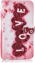 Love Pattern Horizontal Flip Leren Case voor Galaxy A10, met houder & kaartsleuven & portemonnee