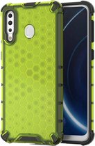 Honeycomb Shockproof PC + TPU Case voor Galaxy M30 (groen)