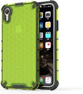 Schokbestendige Honeycomb PC + TPU beschermhoes voor iPhone XR (groen)
