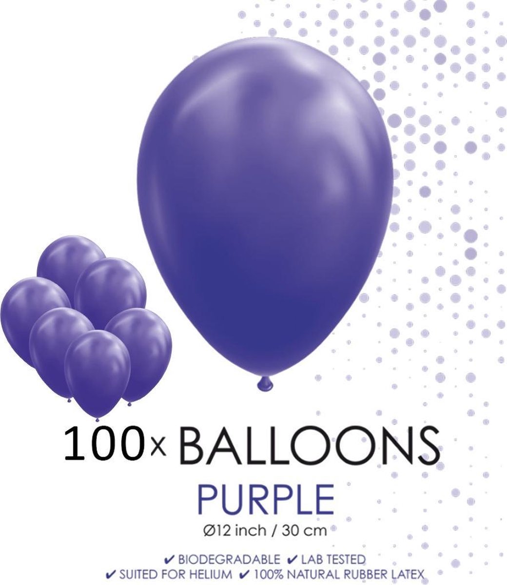 8 Ballons violet nacré 30cm