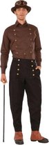 Steampunk bruin heren shirt.