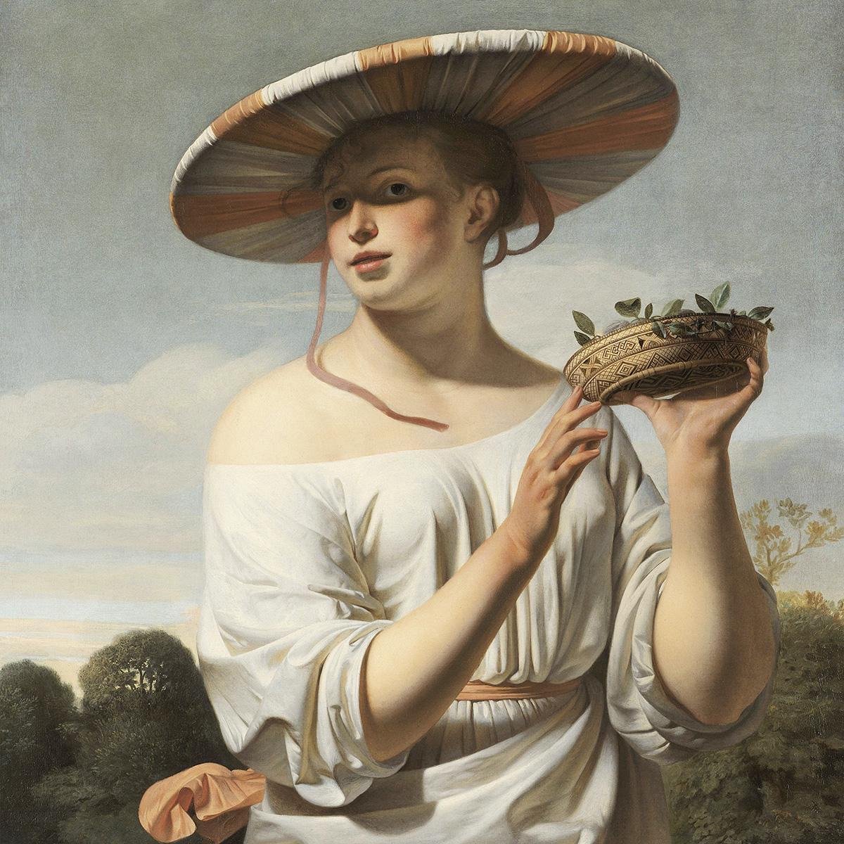Schilderij - Caesar van Everdingen - Collectie ART Facsimile - Dibond wit - 74x74cm