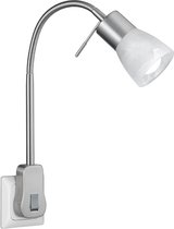 Stekkerlamp Lamp - Iona Levino - E14 Fitting - 6W - Warm Wit 3000K - Mat Nikkel - Aluminium