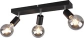 LED Plafondspot - Iona Zuncka - E27 Fitting - 3-lichts - Rechthoek - Mat Zwart - Aluminium