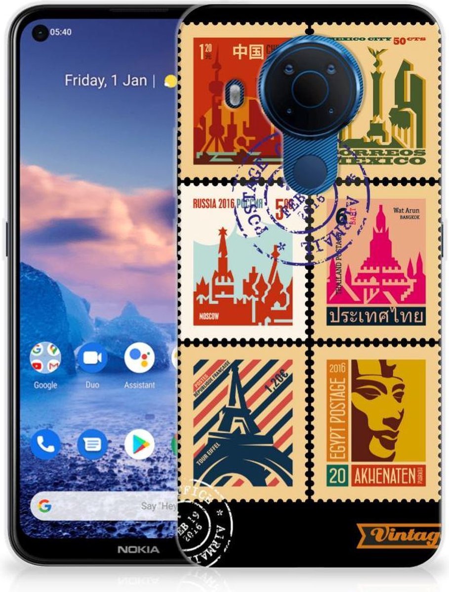 Nokia 5.4 Siliconen Back Cover Postzegels
