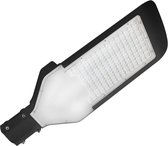 LED Straatlamp - Orny - 100W - Helder/Koud Wit 6400K - Waterdicht IP65 - Mat Zwart - Aluminium