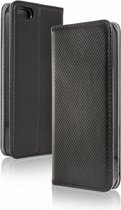 Apple Iphone 5s Smart Case met unieke slimme magneet sluiting, inclusief stand functie. Wallet book cover in extra luxe TPU leren uitvoering, business kwaliteit, zwart , merk i12Cover