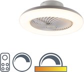 QAZQA clima - Ventilateur de plafond avec lampe - 1 lumière - Ø 55,5 cm - Wit