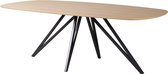Eikentafel Deens ovaal - Naturel 2cm blad met Facet - Spin poot - Basic - eiken tafel 240 x 110 cm