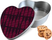 Boîte à biscuits Bouteilles de vin Coeur - Boîte de rangement 14x15x5 cm