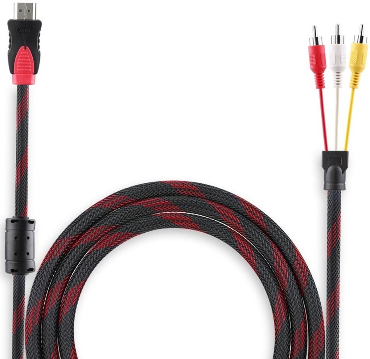 MMOBIEL HDMI naar RCA Adapter Kabel - 15 meter - Vergulde Connectoren - HDMI naar Tulp - 1080p - Full HD