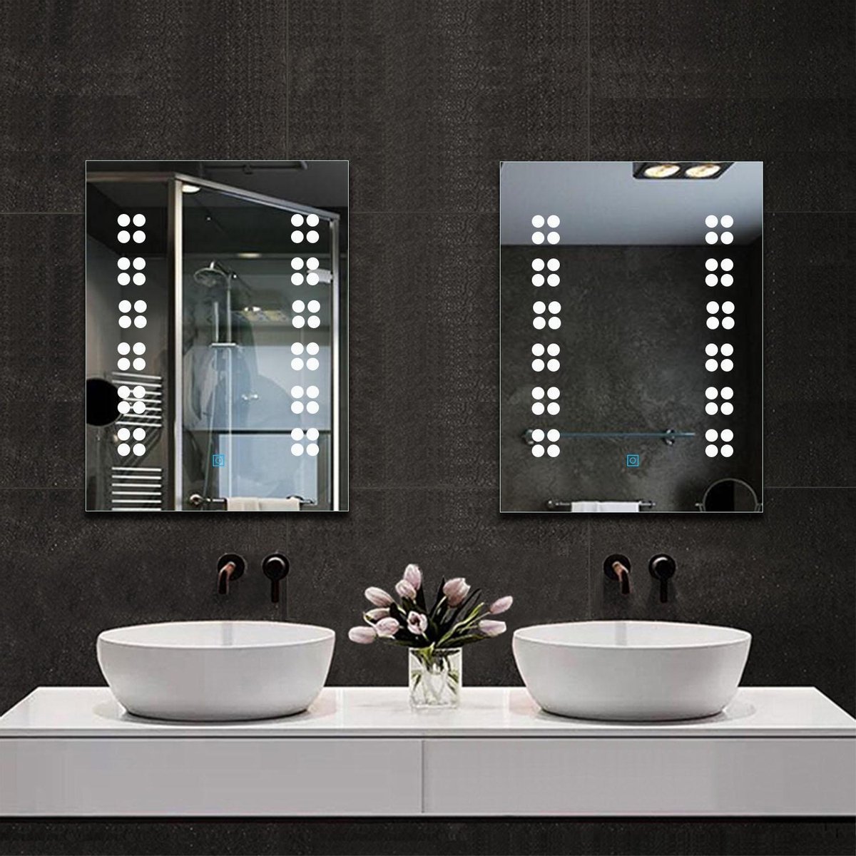 Miroir salle de bain avec eclairage LED - 50x70cm - GO LED