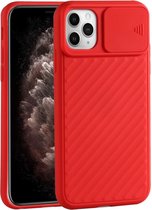 GSMNed – iPhone 11 pro Max Rood  – hoogwaardig siliconen Case Rood  – iPhone 11 pro Max Rood  – hoesje voor iPhone Rood  – shockproof – camera bescherming