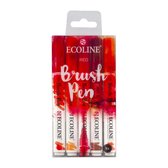 Talens Ecoline 5 brush pens ''Red''