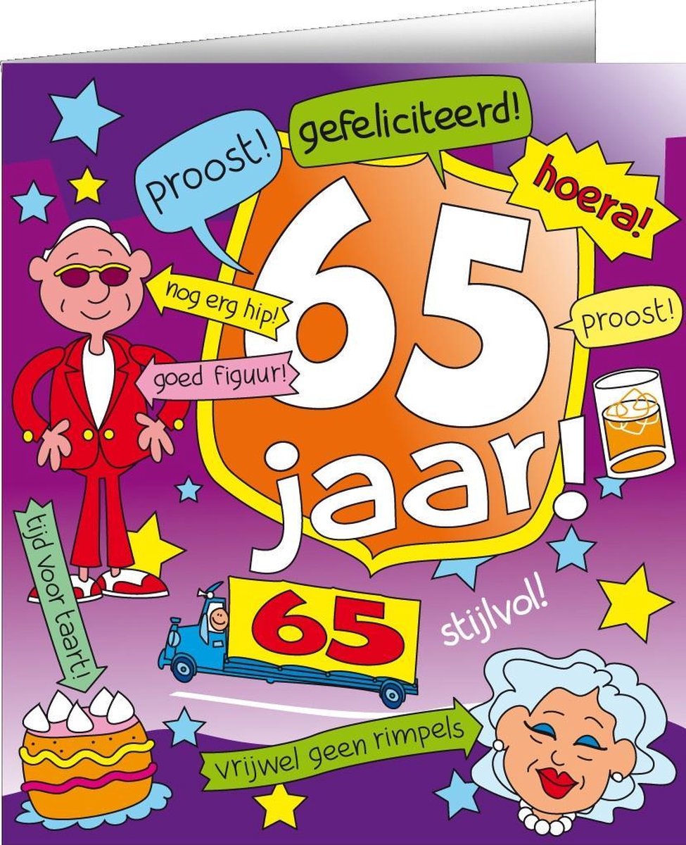 Wenskaarten - 65jr cartoon