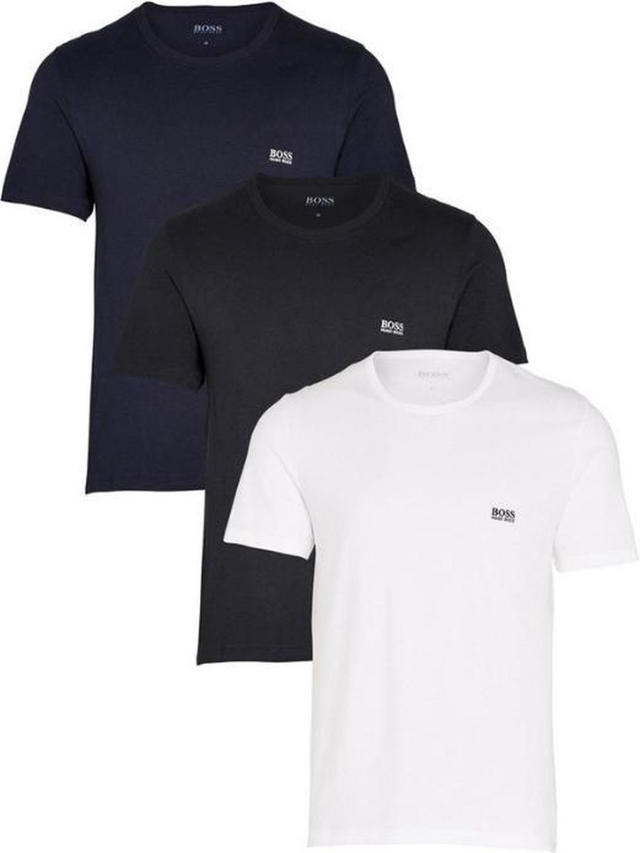 Hugo Boss 3pack tshirts logo blauw/zwart/wit