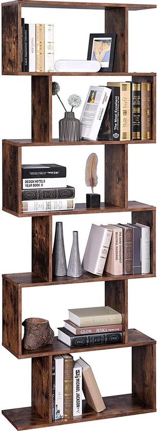 Vasagle boekenkastplank / displayplank / vrijstaande kast - decoratieve plank, 6 niveaus-Boekenrek - Boekenkast