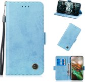 Voor Galaxy Note 10 retro horizontale flip pu lederen tas met kaartsleuven en houder (blauw)